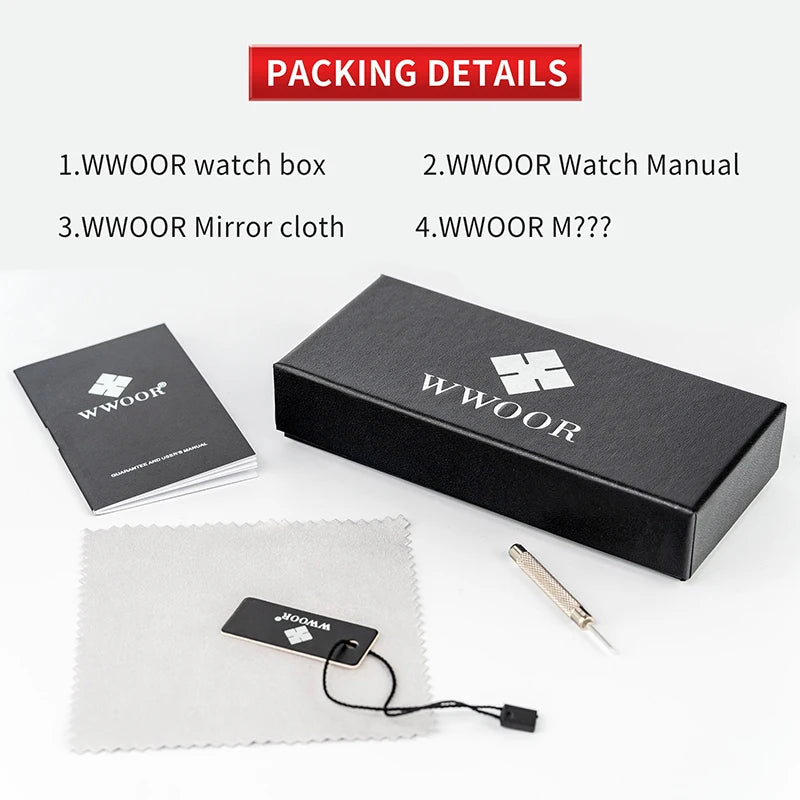 Relógio Esportivo WWOOR 8868 _ Aço inoxidável - A prova d'água