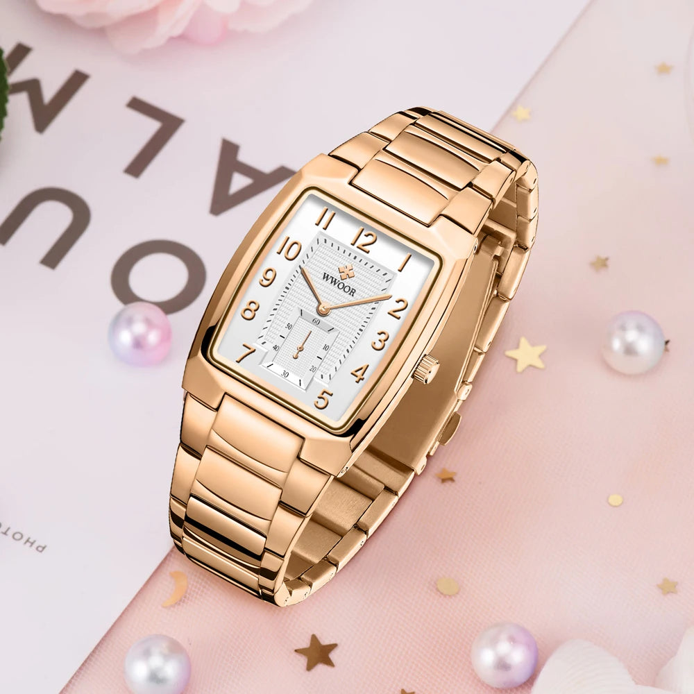 Relógio Feminino WWOOR 8837-2L - A prova d'água