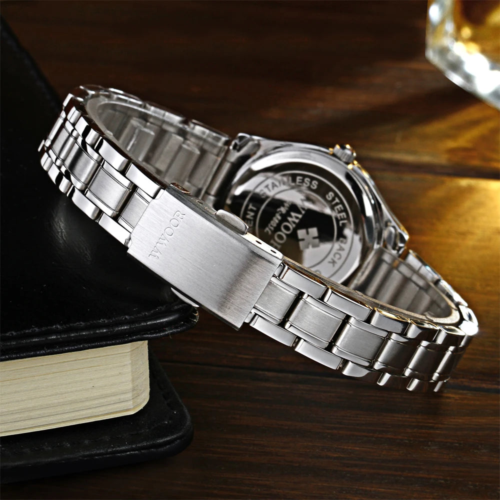 Relógio Feminino WWOOR 8805L - Aço inoxidável - A prova d'água