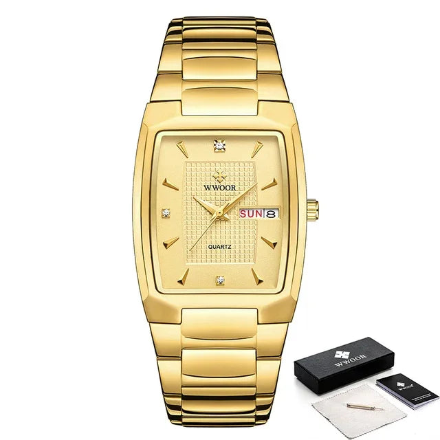 Relógio Masculino WWOOR 8837 Gold – A prova d'água