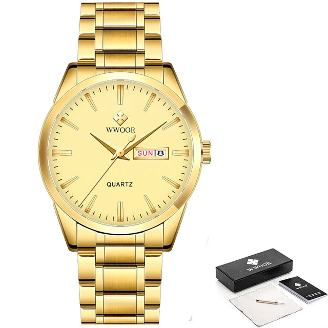 Relógio Masculino de Luxo WWOOR 8801 - A prova d'água - Frete grátis