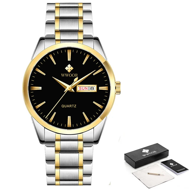 Relógio Masculino de Luxo WWOOR 8801 - A prova d'água - Frete grátis