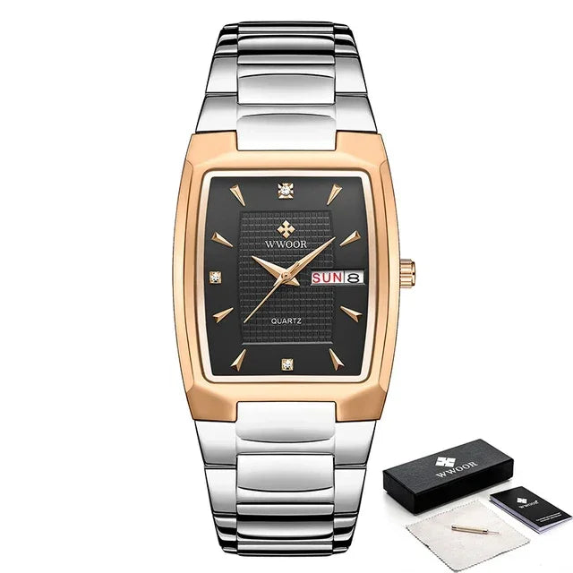 Relógio Masculino WWOOR 8837 Gold – A prova d'água