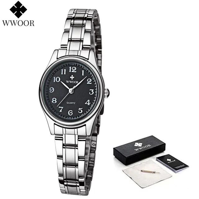 Relógio Feminino WWOOR 8805L - Aço inoxidável - A prova d'água