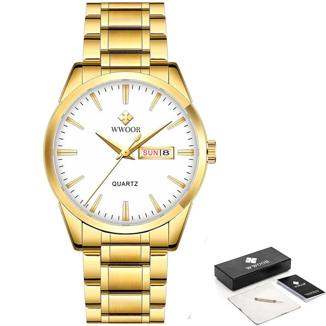 Relógio Masculino de Luxo WWOOR 8801 - A prova d'água - Frete grátis