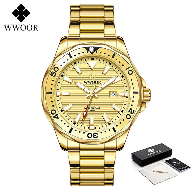 Relógio Fashion e Casual WWOOR 8847 - Aço inoxidável - A prova d'água
