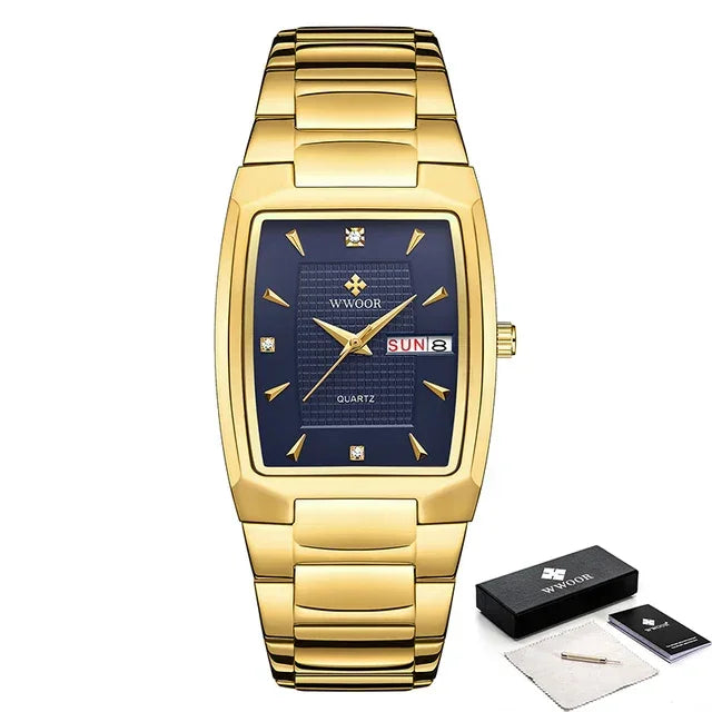Relógio Masculino WWOOR 8837 Gold – A prova d'água