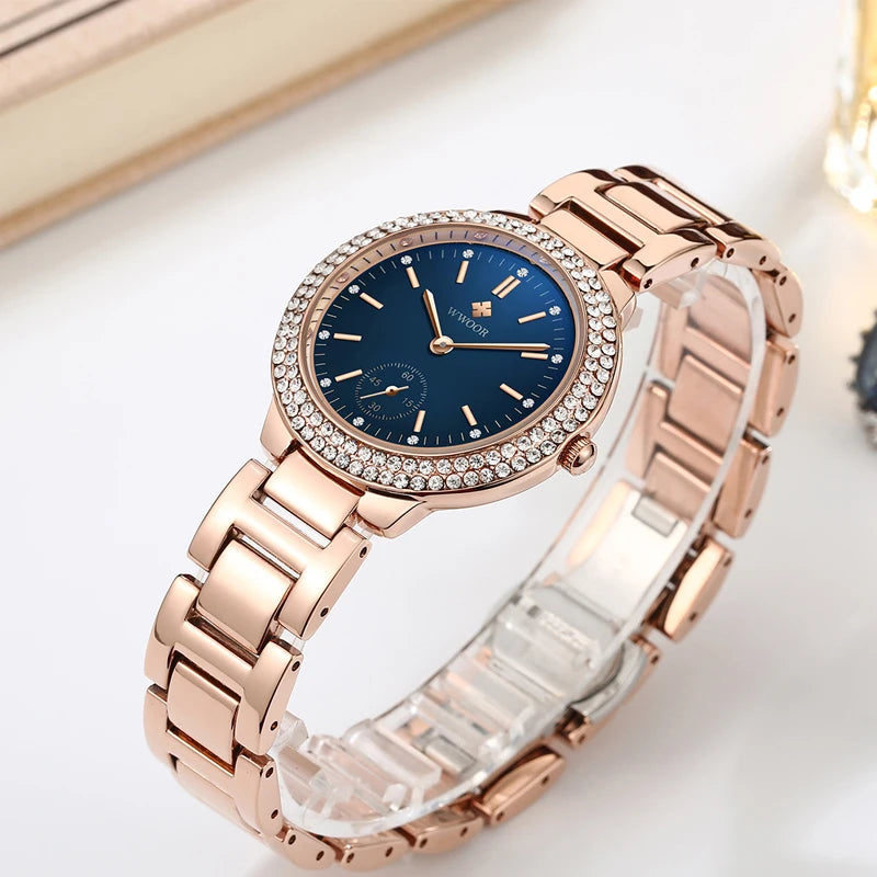 Relógio Feminino Sofisticado WWOOR 8854 B - A prova d'água