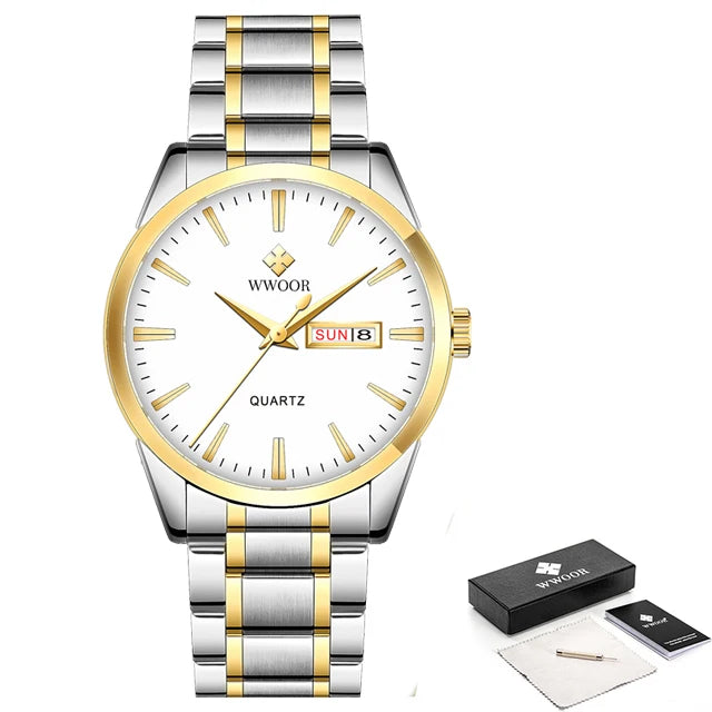 Relógio Masculino de Luxo WWOOR 8801 - A prova d'água - Frete grátis
