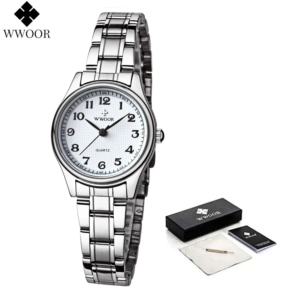 Relógio Feminino WWOOR 8805L - Aço inoxidável - A prova d'água