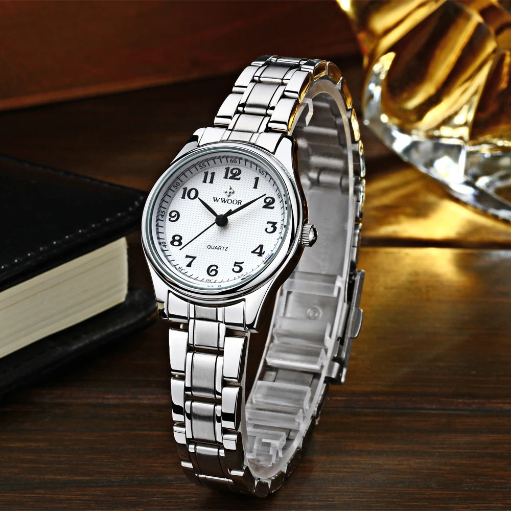 Relógio Feminino WWOOR 8805L - Aço inoxidável - A prova d'água