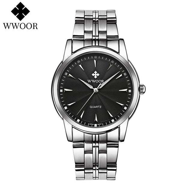 Relógio Masculino Clássico WWOOR 8028 - A prova d'água - Frete grátis