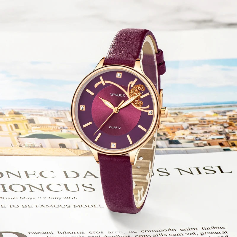 Relógio Feminino Automático WWOOR 8839 - A prova d'água