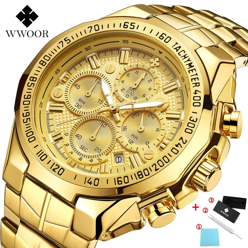 Relógio Esportivo WWOOR 8868 _ Aço inoxidável - A prova d'água