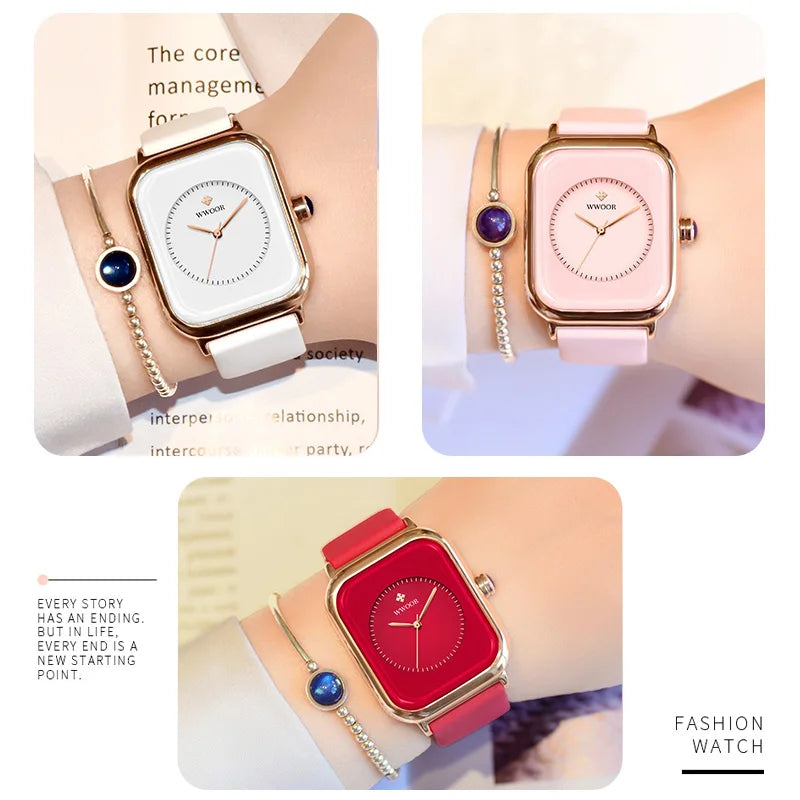 Relógio Feminino WWOOR 8873 - A prova d'água