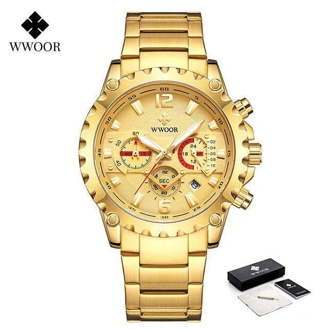 Só Hoje! ÚLTIMAS UNIDADES - Relógio Masculino WWOOR 8880-d - Aço inoxidável - A prova d'água