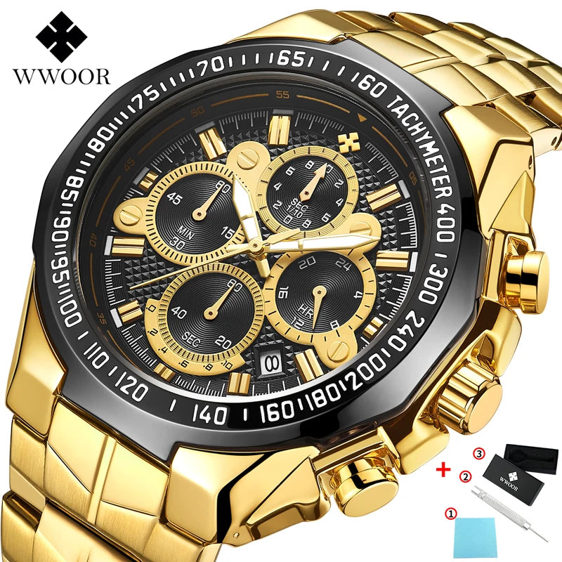 Relógio Esportivo WWOOR 8868 _ Aço inoxidável - A prova d'água