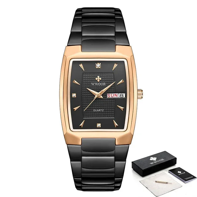 Relógio Masculino WWOOR 8837 Gold – A prova d'água