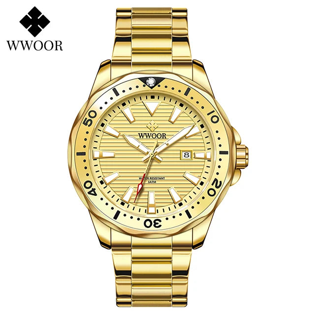 Relógio Fashion e Casual WWOOR 8847 - Aço inoxidável - A prova d'água