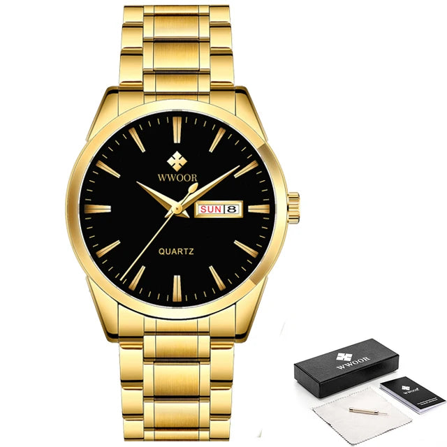 Relógio Masculino de Luxo WWOOR 8801 - A prova d'água - Frete grátis