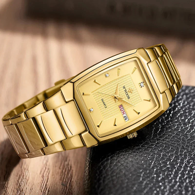 Relógio Masculino WWOOR 8837 Gold – A prova d'água