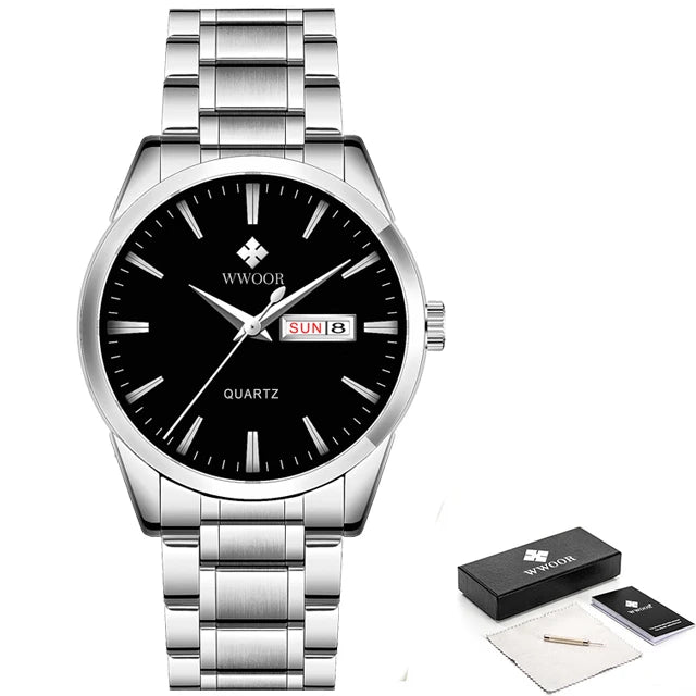 Relógio Masculino de Luxo WWOOR 8801 - A prova d'água - Frete grátis