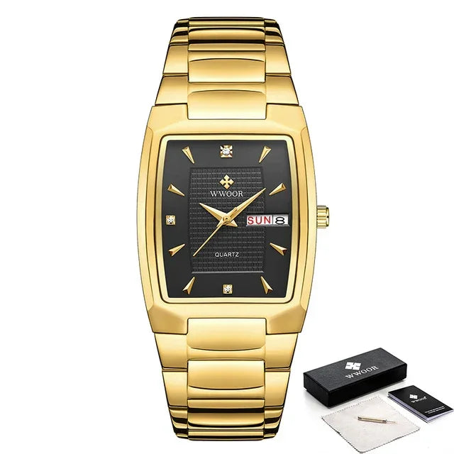 Relógio Masculino WWOOR 8837 Gold – A prova d'água