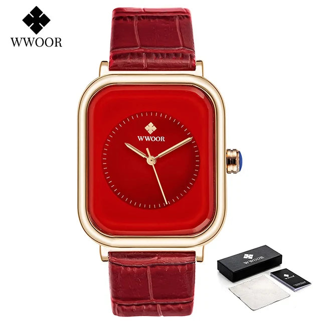 Relógio Feminino de Luxo WWOOR 8873P - A prova d'água