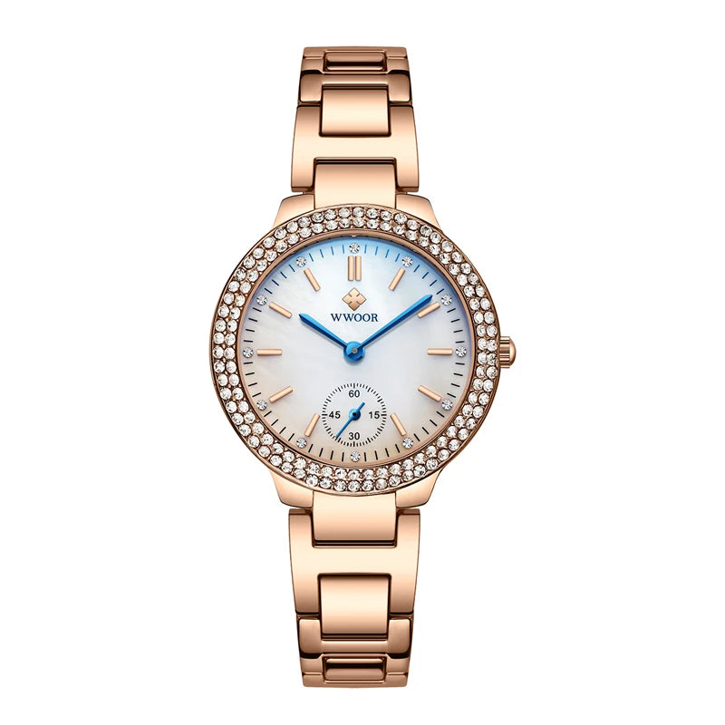 Relógio Feminino Sofisticado WWOOR 8854 B - A prova d'água