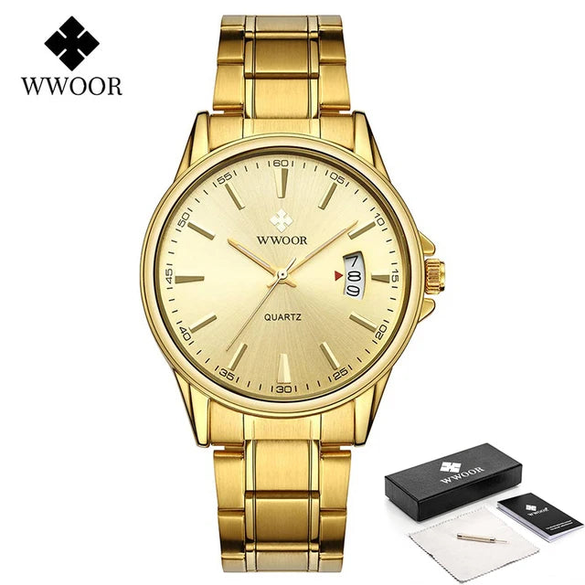 Relógio Masculino Luxuoso WWOOR 8833 - a prova d'água - Frete grátis