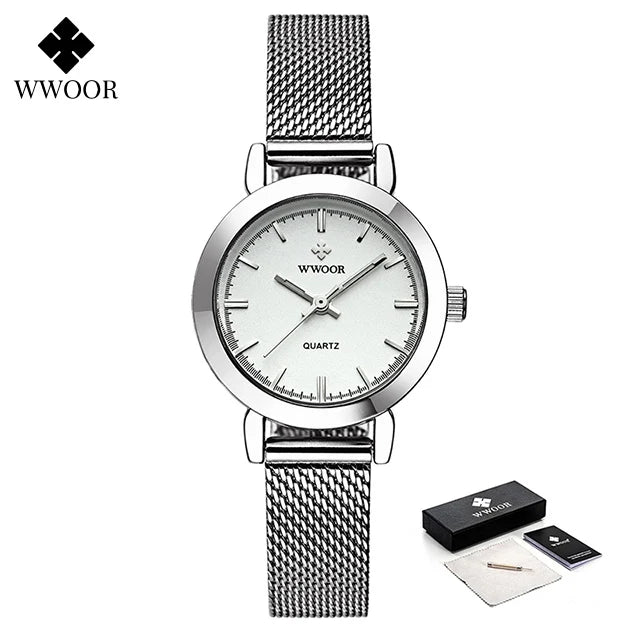 Relógio Feminino Pulseira de aço inoxidável WWOOR 8823 - A prova d'água
