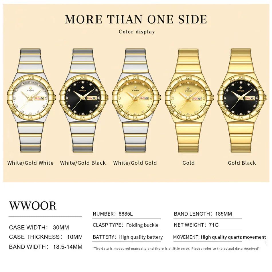 Relógio Feminino WWOOR 8885L - A prova d'água