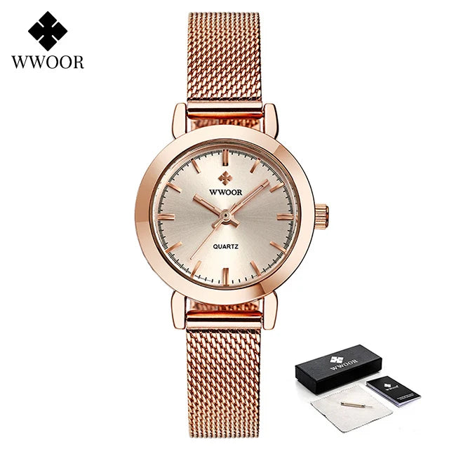 Relógio Feminino Pulseira de aço inoxidável WWOOR 8823 - A prova d'água