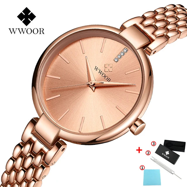 Relógio Feminino WWOOR 8865 - A prova d'água