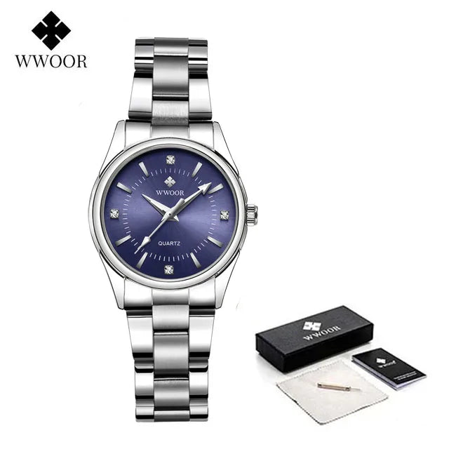 Relógio Feminino WWOOR 8852-b - Aço inoxidável - A prova d'água