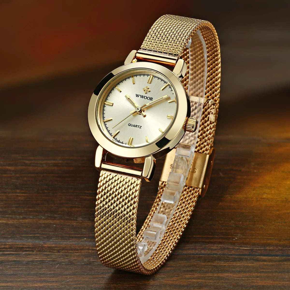 Relógio Feminino Pulseira de aço inoxidável WWOOR 8823 - A prova d'água