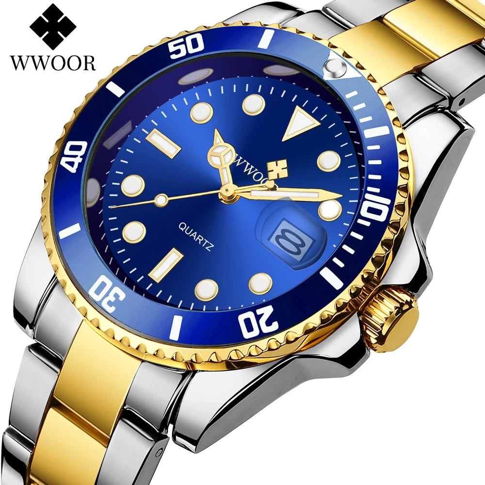 Relógio Masculino Marine WWOOR 8878-B2C - Aço inoxidável - A prova d'água