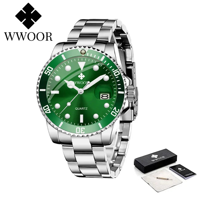 Relógio Masculino Marine WWOOR - Aço inoxidável - A prova d'água