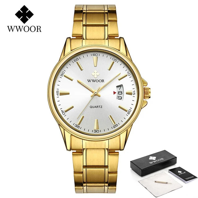 Relógio Masculino Luxuoso WWOOR 8833 - a prova d'água - Frete grátis