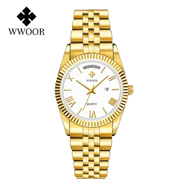Relógio Masculino WWOOR 8886 G - A prova d'água - Frete grátis