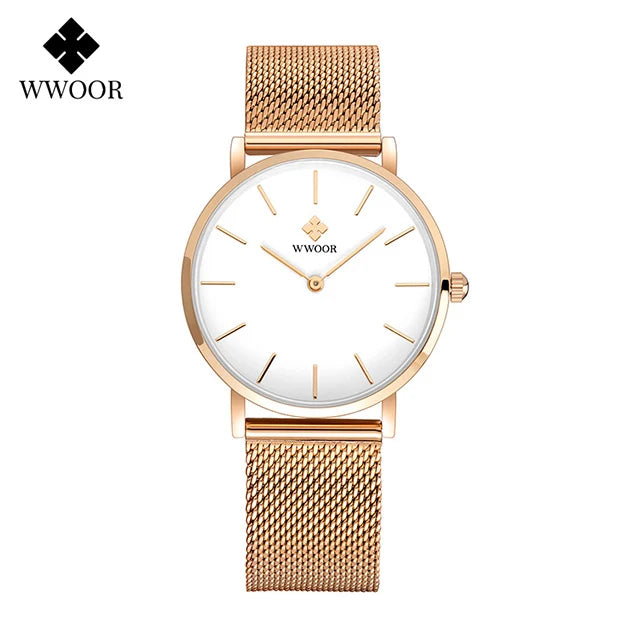 Relógio Feminino Elegância Minimalista WWOOR 8840 - A prova d'água