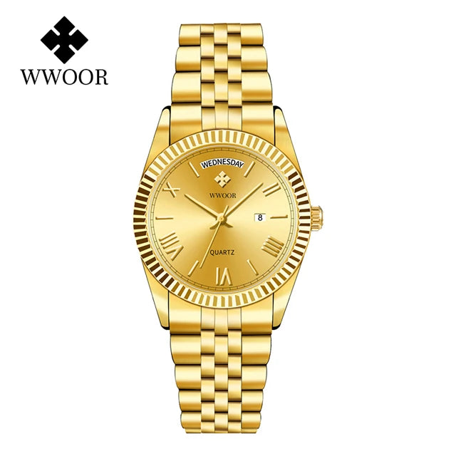 Relógio Masculino WWOOR 8886 G - A prova d'água - Frete grátis