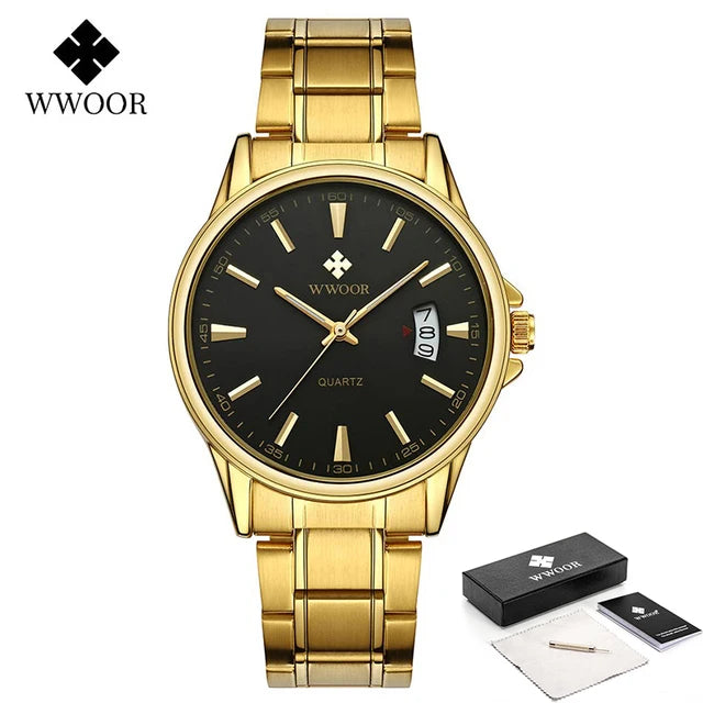 Relógio Masculino Luxuoso WWOOR 8833 - a prova d'água - Frete grátis