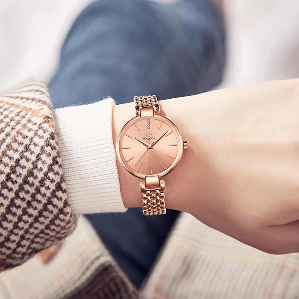 Relógio Feminino WWOOR 8865 - A prova d'água