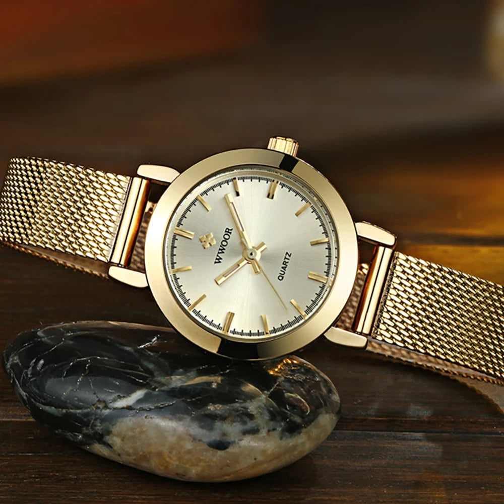Relógio Feminino Pulseira de aço inoxidável WWOOR 8823 - A prova d'água