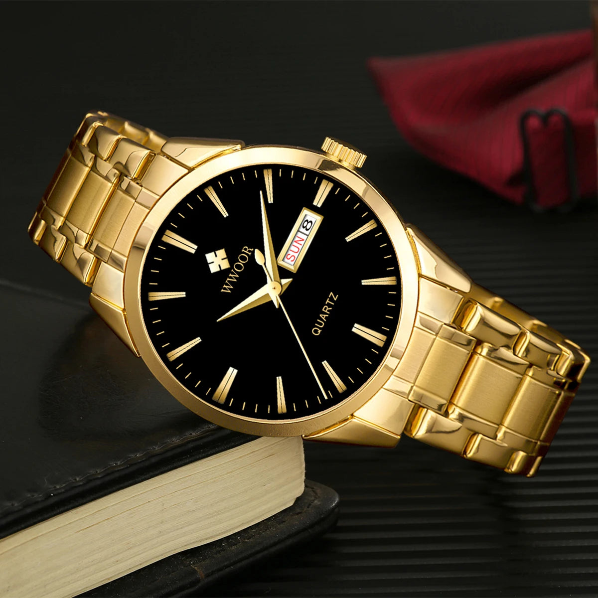 Relógio Masculino de Luxo WWOOR 8801 - A prova d'água - Frete grátis