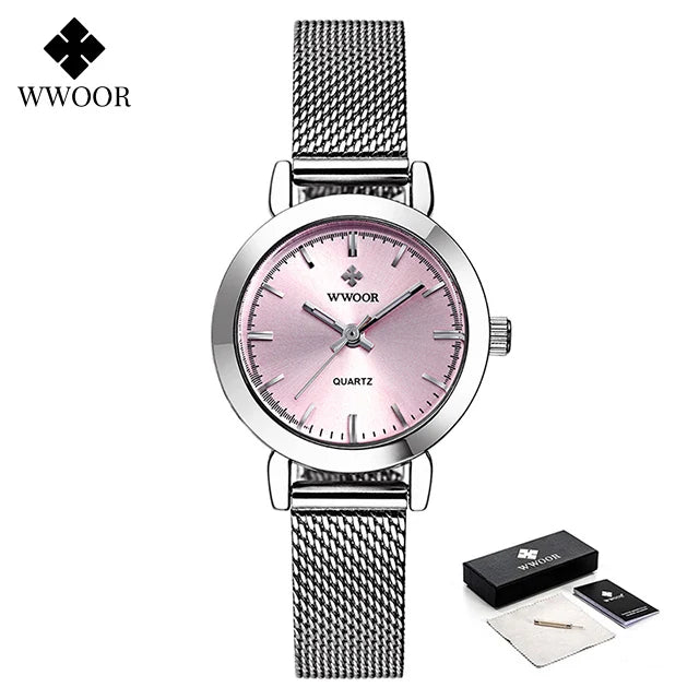 Relógio Feminino Pulseira de aço inoxidável WWOOR 8823 - A prova d'água