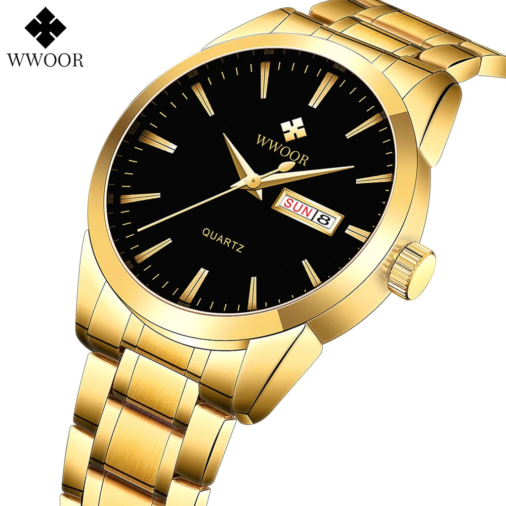 Relógio Masculino de Luxo WWOOR 8801 - A prova d'água - Frete grátis