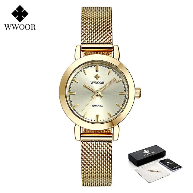 Relógio Feminino Pulseira de aço inoxidável WWOOR 8823 - A prova d'água