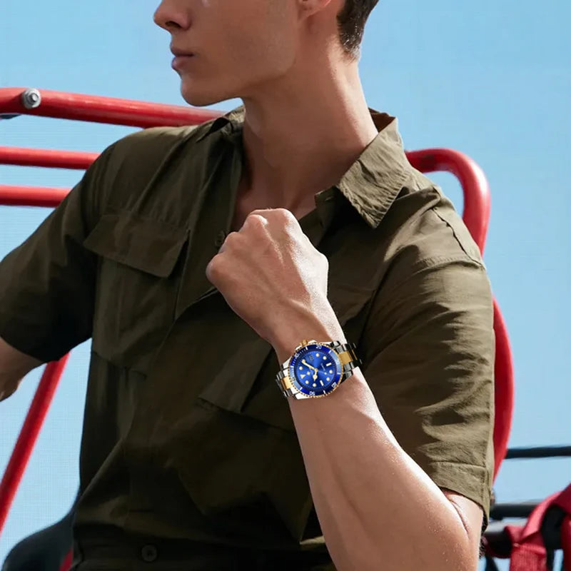 Relógio Masculino Marine WWOOR - Aço inoxidável - A prova d'água